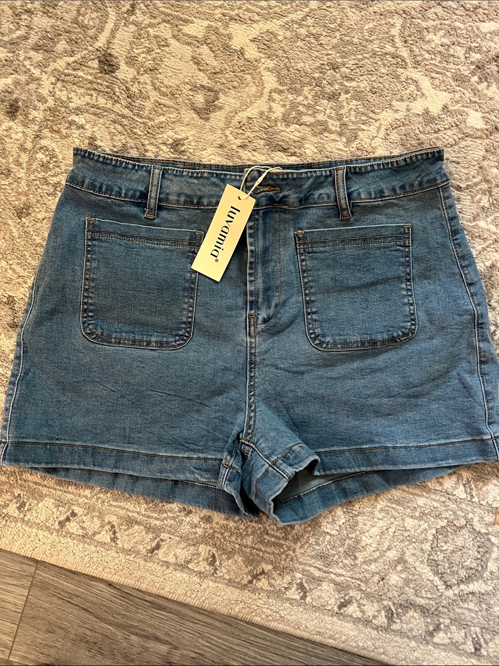 NWT! Luvamia Denim Sailor Style Jean Shorts - Blue